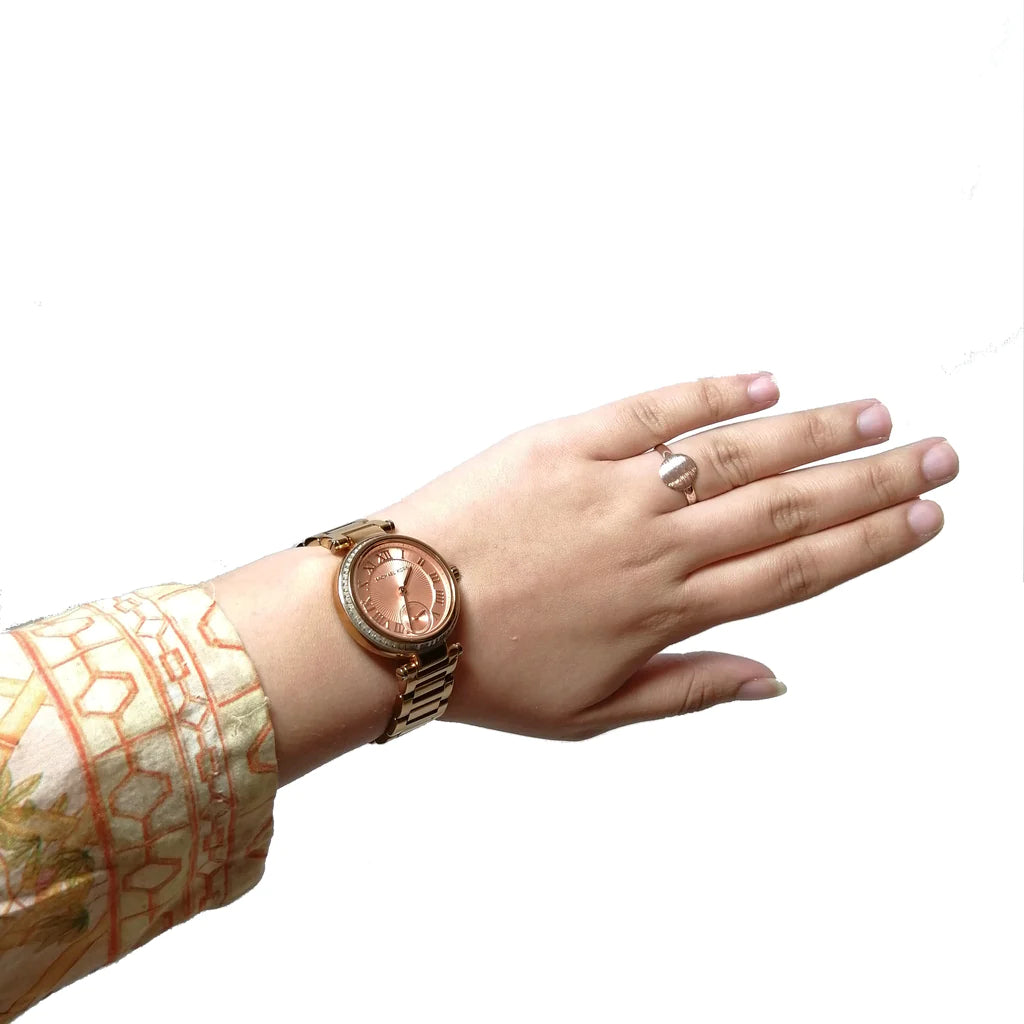  Shop Authentic Michael Kors Skylar Quartz Rose Gold Dial Rose Gold Steel Strap Watch For Women - MK5971 - Luxxuri