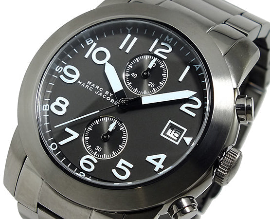  Shop Authentic Marc Jacobs Larry Chronograph Black Dial Gunmetal Grey Steel Strap Watch for Men - MBM5031 - Luxxuri