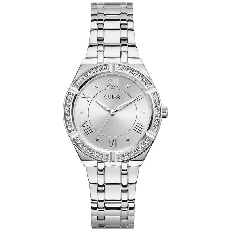  Shop Authentic Guess Cosmo Diamonds Silver Dial Silver Steel Strap Watch For Women - GW0033L1 - Luxxuri
