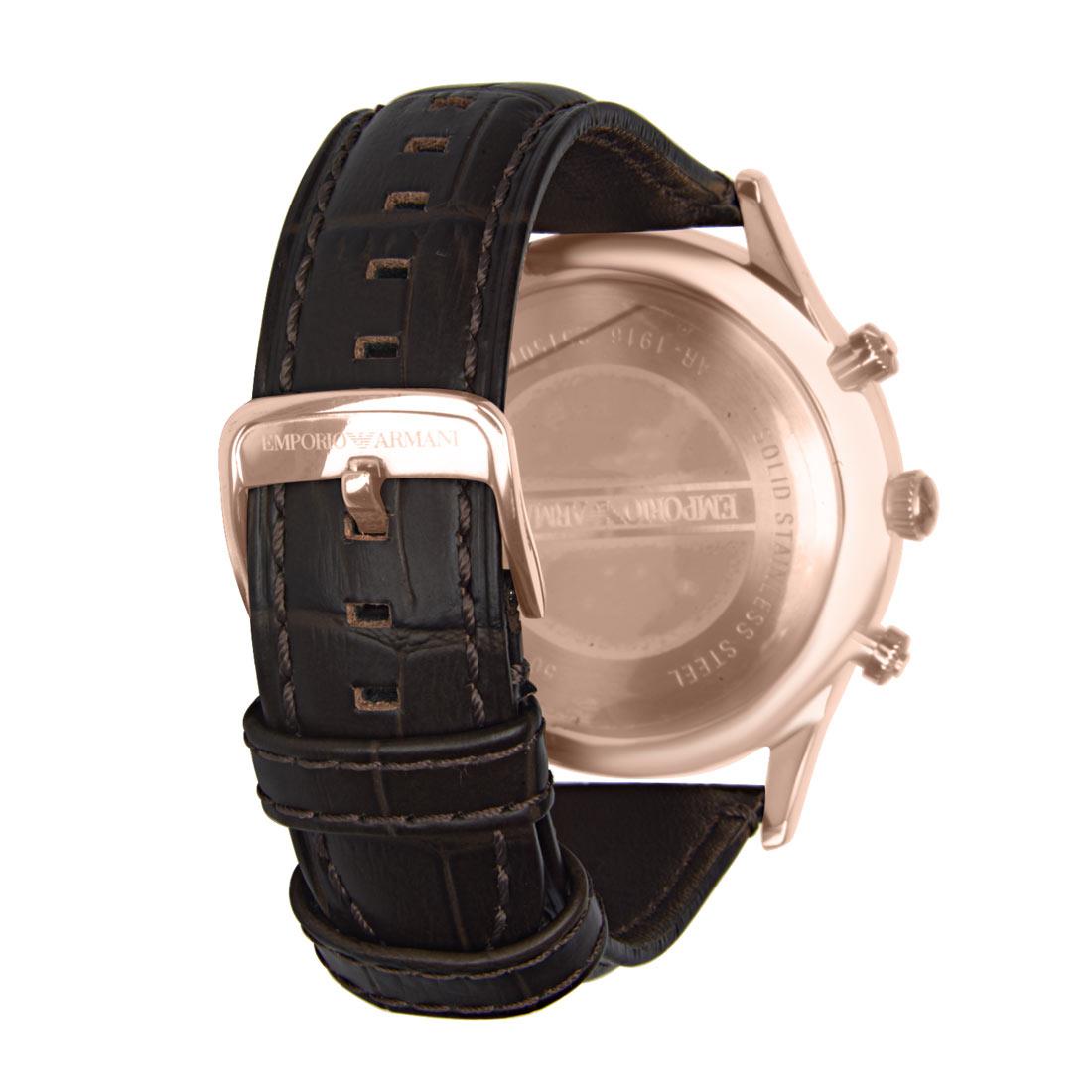 Shop Authentic Emporio Armani Beta Chronograph White Dial Brown Leather Strap Watch For Men - AR1916 - Luxxuri