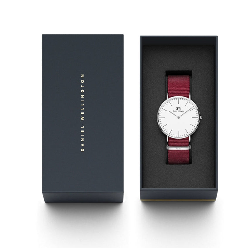  Shop Authentic Daniel Wellington Classic Roselyn White Dial Red NATO Strap Watch For Women - DW00100268 - Luxxuri