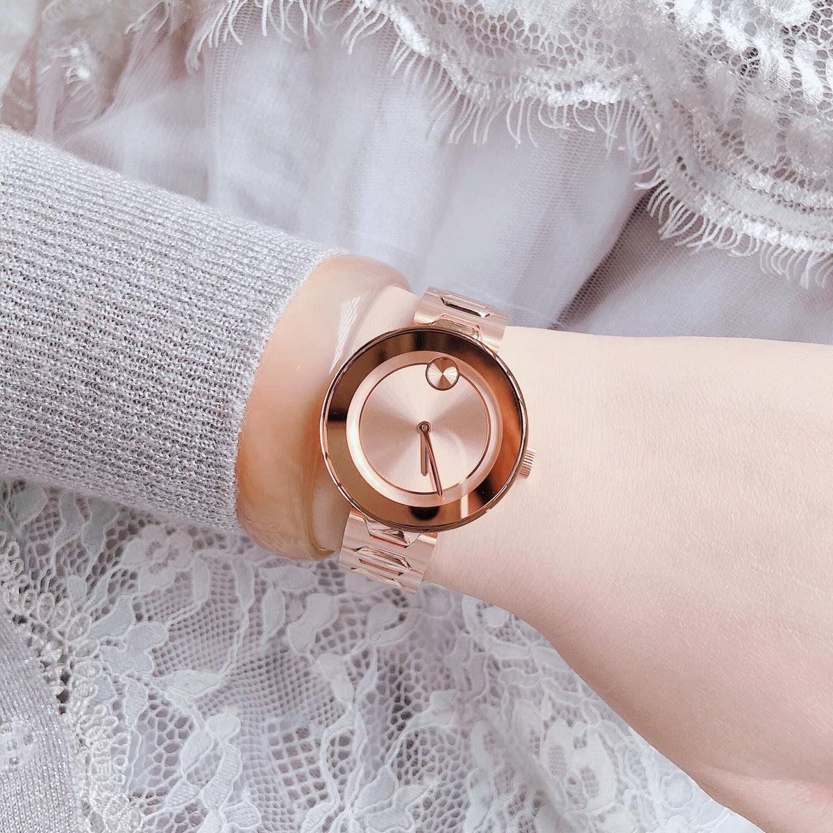  Shop Authentic Movado Bold Rose Gold Dial Rose Gold Steel Strap Watch for Women - 3600387 - Luxxuri