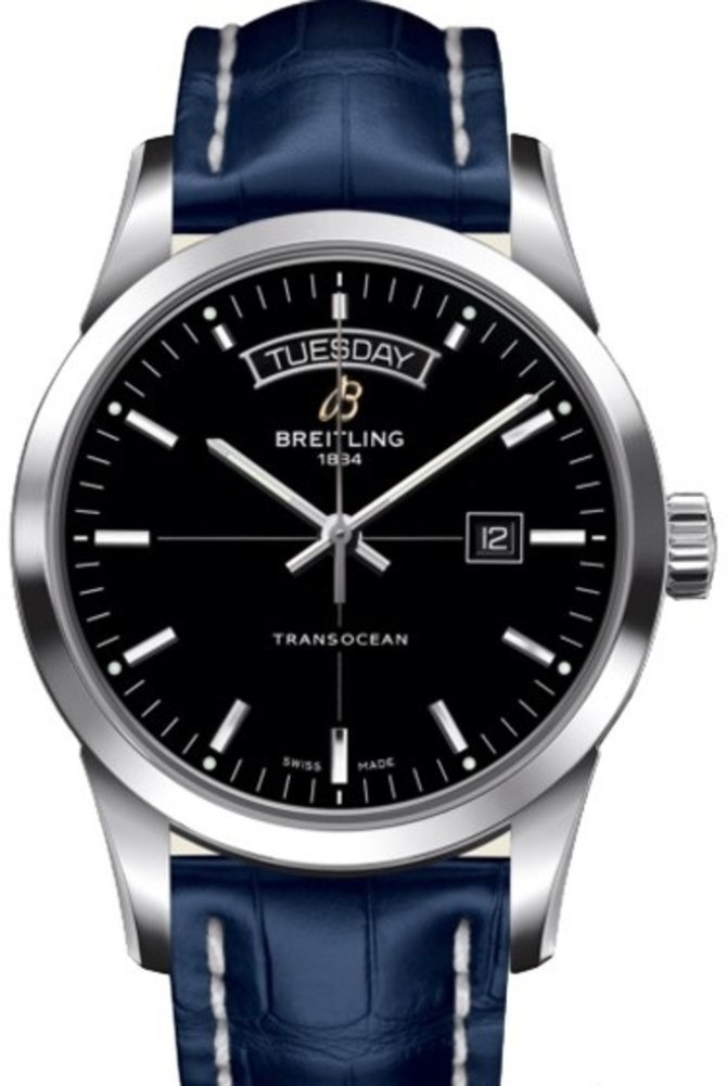  Shop Authentic Breitling Transocean Day & Date 42mm Automatic Black Dial Black Leather Strap Mens Watch - A4531012/BB69/731P/ A20BA.1 - Luxxuri