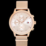  Shop Authentic Tommy Hilfiger Blake Chronograph Rose Gold Dial Rose Gold Mesh Bracelet Watch For Women - 1781907 - Luxxuri