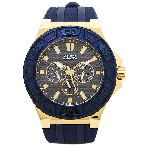  Shop Authentic Guess Force Blue & Rose Gold Dial Blue Silicone Strap Watch For Men - W0674G2 - Luxxuri