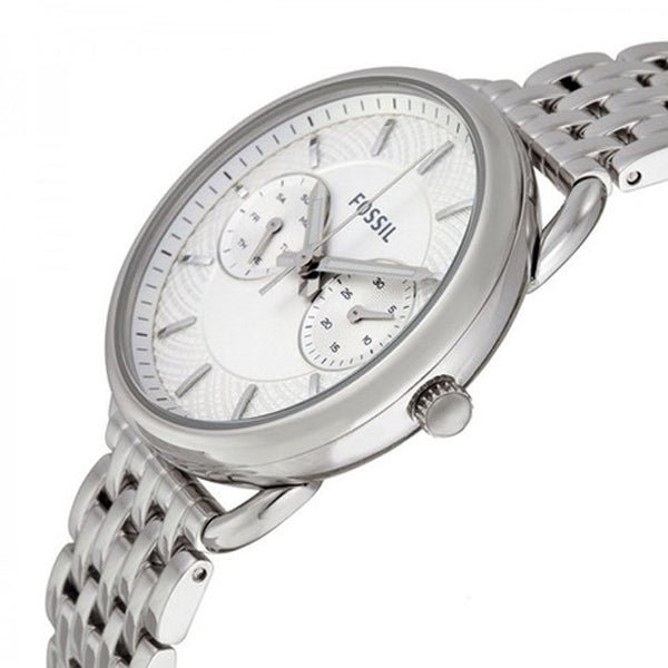  Shop Authentic Fossil Tailor Silver Dial Silver Steel Strap Watch for Women - ES3712 - Luxxuri