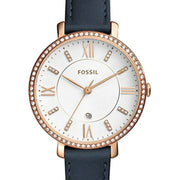  Shop Authentic Fossil Jacqueline White Dial Blue Leather Strap Watch for Women - ES4291 - Luxxuri