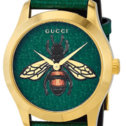  Shop Authentic Gucci G Timeless Bee Green Dial Green Leather Strap Watch For Women - YA1264065 - Luxxuri