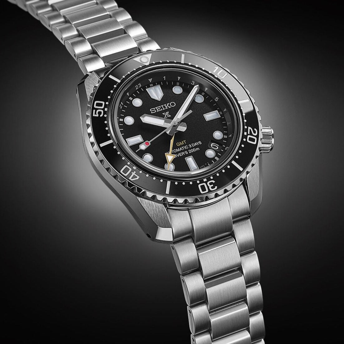  Shop Authentic Seiko Prosprex Dark Depths GMT Automatic Black Dial Silver Steel Strap Watch For Men - SPB383J1 - Luxxuri