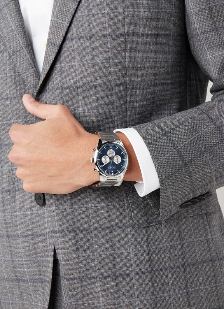  Shop Authentic Hugo Boss Pioneer Blue Dial Silver Steel Strap Watch for Men - 1513713 - Luxxuri