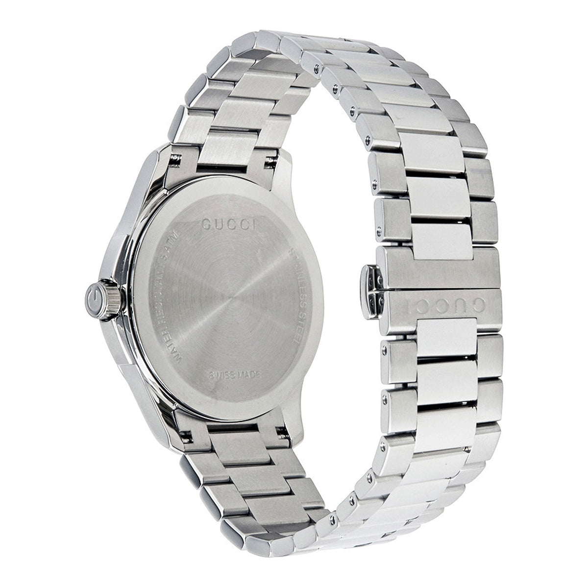  Shop Authentic Gucci G Timeless Black Dial Silver Steel Strap Unisex Watch - YA126457 - Luxxuri