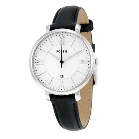  Shop Authentic Fossil Jacqueline Quartz White Dial Black Leather Strap Watch for Women - ES3972 - Luxxuri
