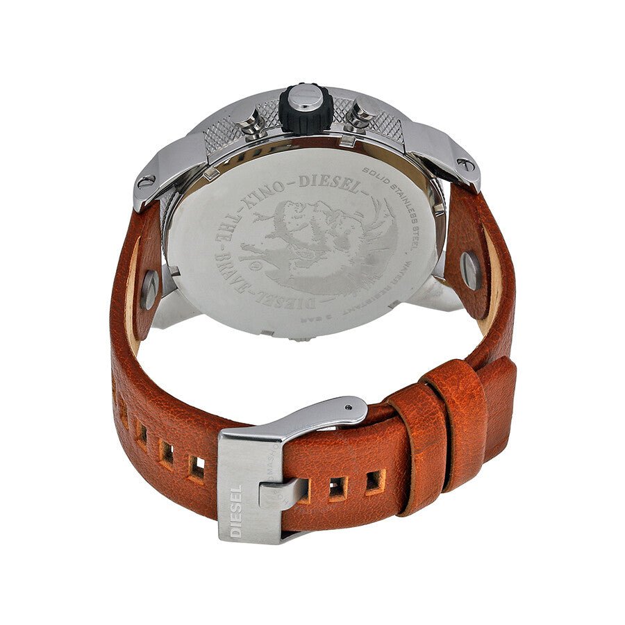  Shop Authentic Diesel SBA Dual Time Black Dial Brown Leather Strap Watch For Men - DZ7264 - Luxxuri