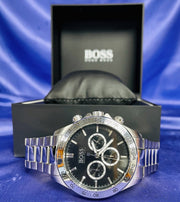  Shop Authentic Hugo Boss Ikon Black Dial Silver Steel Strap Watch for Men - 1512965 - Luxxuri