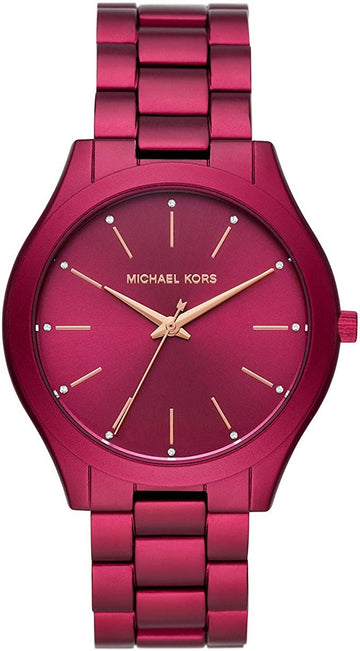  Shop Authentic Michael Kors Slim Runway Red Dial Red Steel Strap Watch For Women - MK4505 - Luxxuri