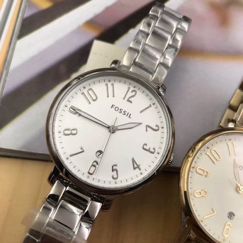  Shop Authentic Fossil Jacqueline White Dial Silver Steel Strap Watch for Women - ES3969 - Luxxuri