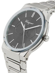  Shop Authentic Salvatore Ferragamo Sapphire Bracelet Black Dial Silver Steel Strap Watch For Men - SFHP01124 - Luxxuri