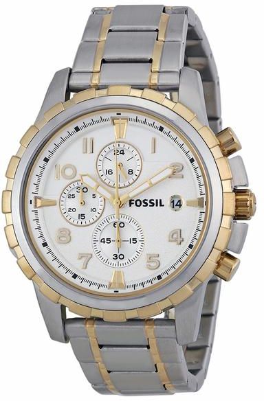 Shop Authentic Fossil Dean Chronograph White Dial Silver Steel Strap Watch for Men - FS4795 - Luxxuri