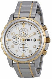  Shop Authentic Fossil Dean Chronograph White Dial Silver Steel Strap Watch for Men - FS4795 - Luxxuri