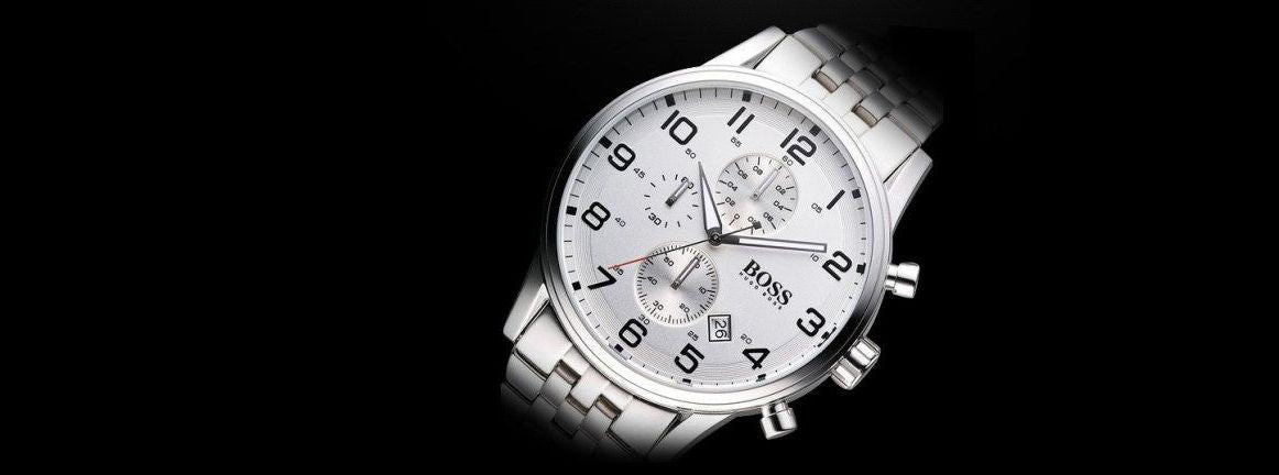  Shop Authentic Hugo Boss Aeroliner Chronograph Quartz White Dial Silver Steel Strap Watch For Men - HB1512445 - Luxxuri