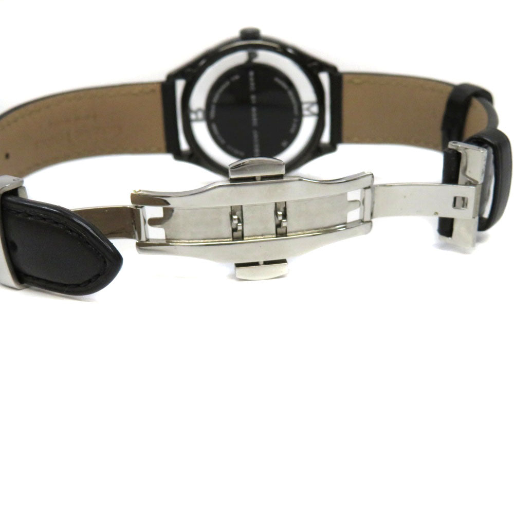  Shop Authentic Marc Jacobs Tether Transparent Black Dial Black Leather Strap Watch for Women - MBM1379 - Luxxuri