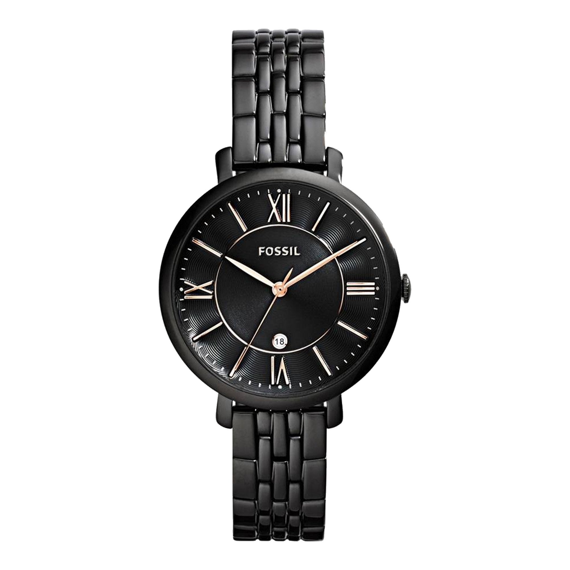  Shop Authentic Fossil Jacqueline Black Dial Black Mesh Bracelet Watch for Women - ES3614 - Luxxuri