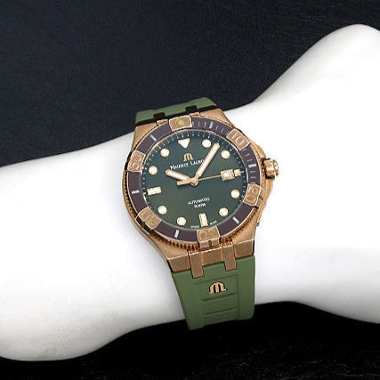  Shop Authentic Maurice Lacroix Aikon Venturer Bronze Dial Green Rubber Strap Watch For Men - AI6058-BRZ01-630-1 - Luxxuri