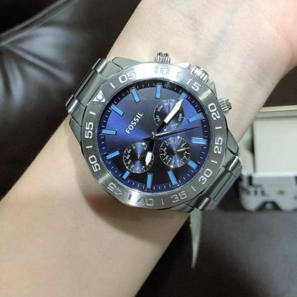  Shop Authentic Fossil Bannon Multifunction Blue Dial Silver Steel Strap Watch for Men - BQ2503 - Luxxuri