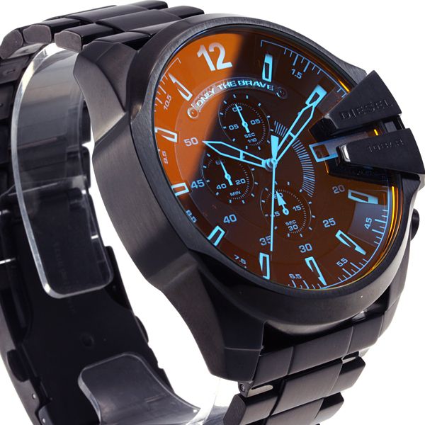  Shop Authentic Diesel Mega Chief Black Dial Black Steel Strap Watch For Men - DZ4318 - Luxxuri