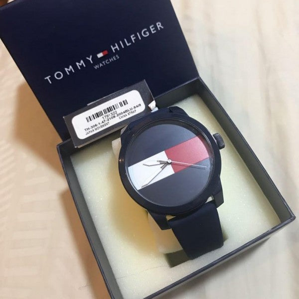  Shop Authentic Tommy Hilfiger Denim Quartz Blue Dial Blue Rubber Strap Watch for Men - 1791322 - Luxxuri