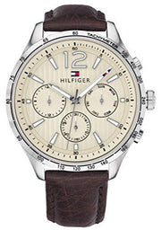  Shop Authentic Tommy Hilfiger Gavin Chronograph White Dial Brown Leather Strap Watch for Men - 1791467 - Luxxuri