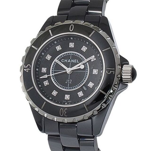  Shop Authentic Chanel J12 Quartz Diamonds Black Dial Black Steel Strap Watch for Women - J12 H1625 - Luxxuri