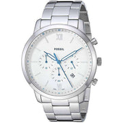  Shop Authentic Fossil Neutra Chronograph White Dial Silver Steel Strap Watch for Men - FS5433 - Luxxuri