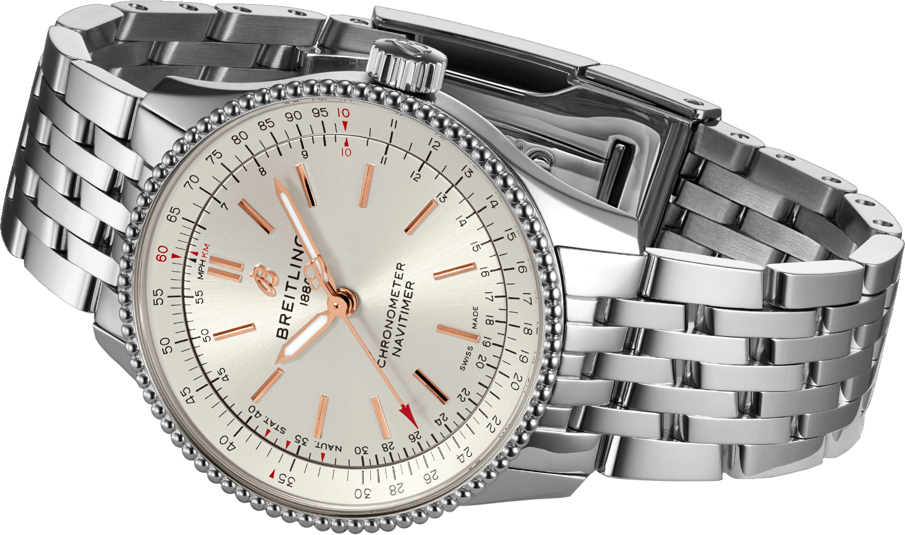  Shop Authentic Breitling Navitimer Automatic 35 White Dial Silver Steel Strap Watch for Men - A17395F41G1A1 - Luxxuri