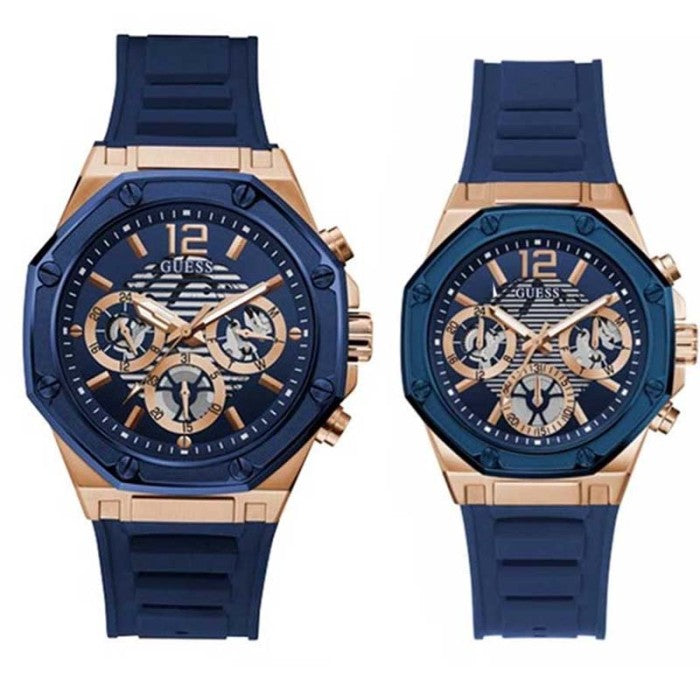  Shop Authentic Guess Momentum Chronograph Blue Dial Blue Rubber Strap Watch for Men - GW0263G2 - Luxxuri