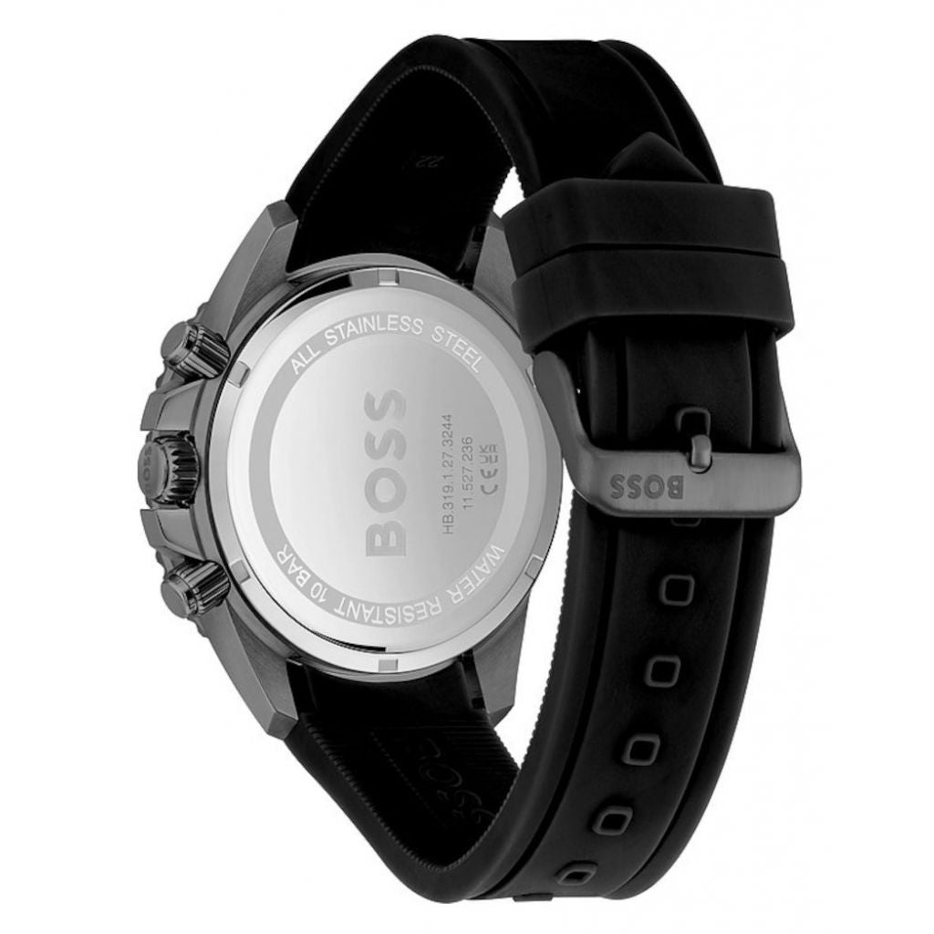  Shop Authentic Hugo Boss Admiral Green Dial Black Silicon Rubber Strap Watch for Men - 1513967 - Luxxuri