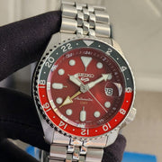 Shop Authentic Seiko 5 Sports Thong Sia Limited Edition Red Dial Silver Steel Strap Watch For Men - SSK031K1 - Luxxuri