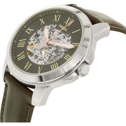 Shop Authentic Fossil Grant Automatic Skeleton Black Dial Brown Leather Strap Watch for Men - ME3100 - Luxxuri