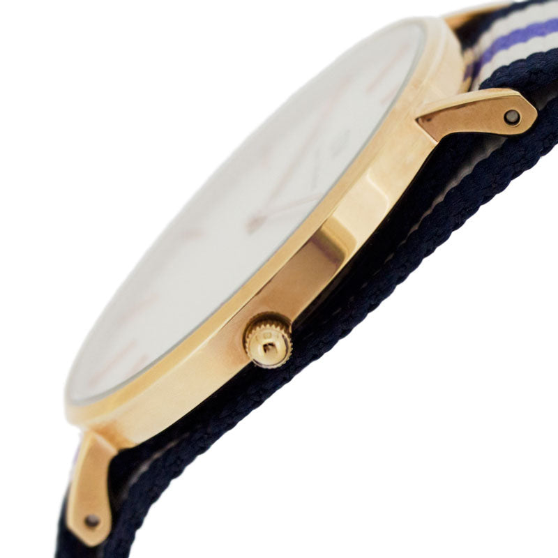  Shop Authentic Daniel Wellington Classic Trinity White Dial Three Tone Nylon Strap Watch For Women - 0509DW - Luxxuri