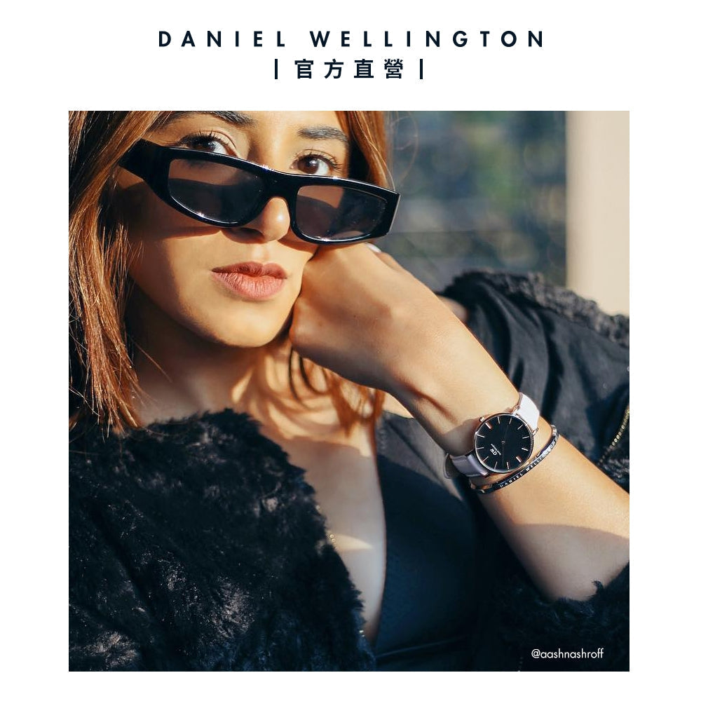  Shop Authentic Daniel Wellington Classic Petite Bondi Black Dial White Leather Strap Watch For Women - DW00100284 - Luxxuri