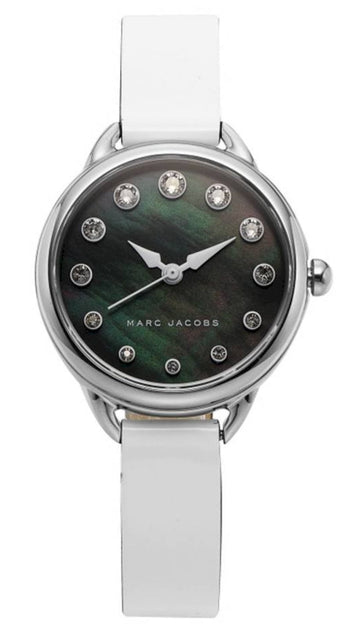  Shop Authentic Marc Jacobs Betty Mother of Pearl Black Dial White Leather Strap Watch for Women - MJ1512 - Luxxuri