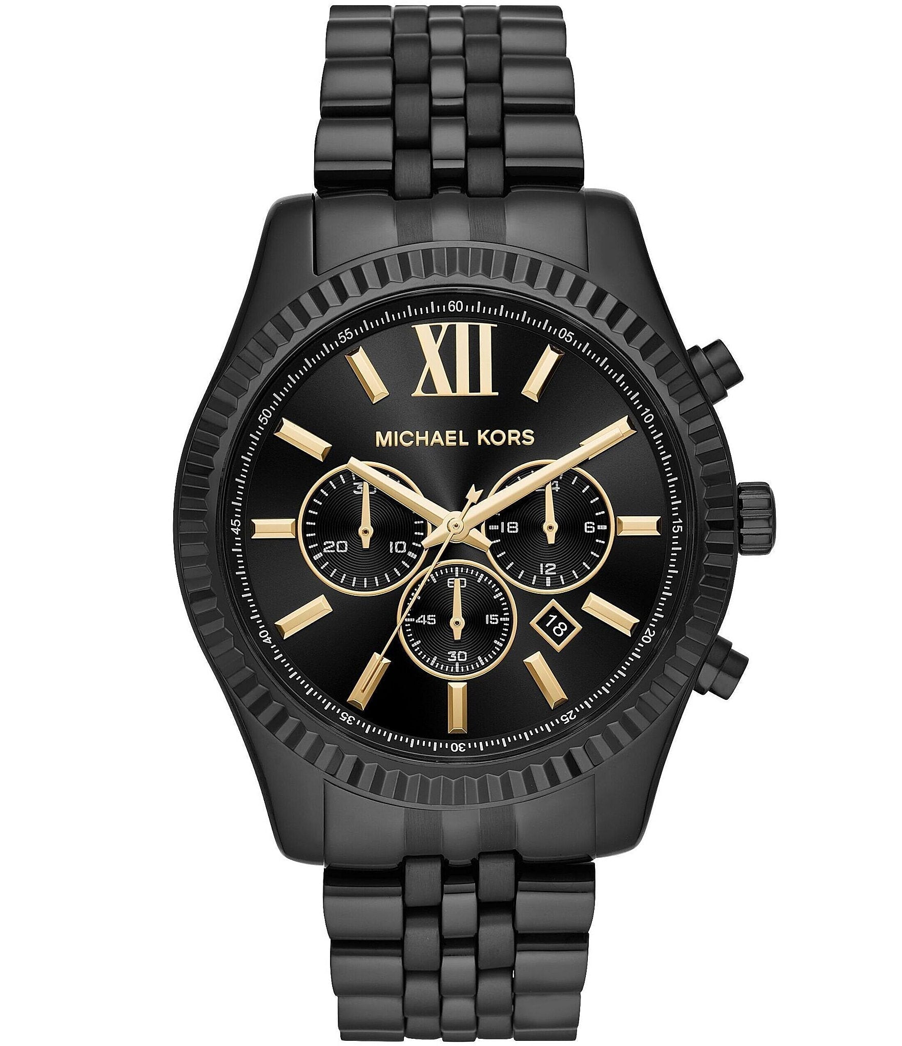  Shop Authentic Michael Kors Lexington Chronograph Black Dial Black Steel Strap Watch for Men - MK8603 - Luxxuri