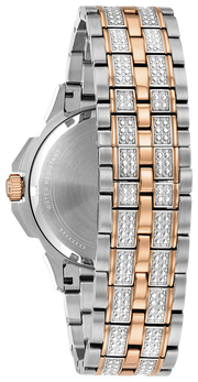  Shop Authentic Bulova Octova Crystal Silver Dial Two Tone Steel Strap Watch for Men - 98C133 - Luxxuri