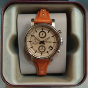  Shop Authentic Fossil Original Boyfriend Sport Chronograph Beige Dial Brown Leather Strap Watch for Women - ES4046 - Luxxuri