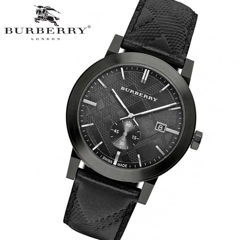  Shop Authentic Burberry The City Black Dial Black Leather Strap Watch for Men - BU9906 - Luxxuri