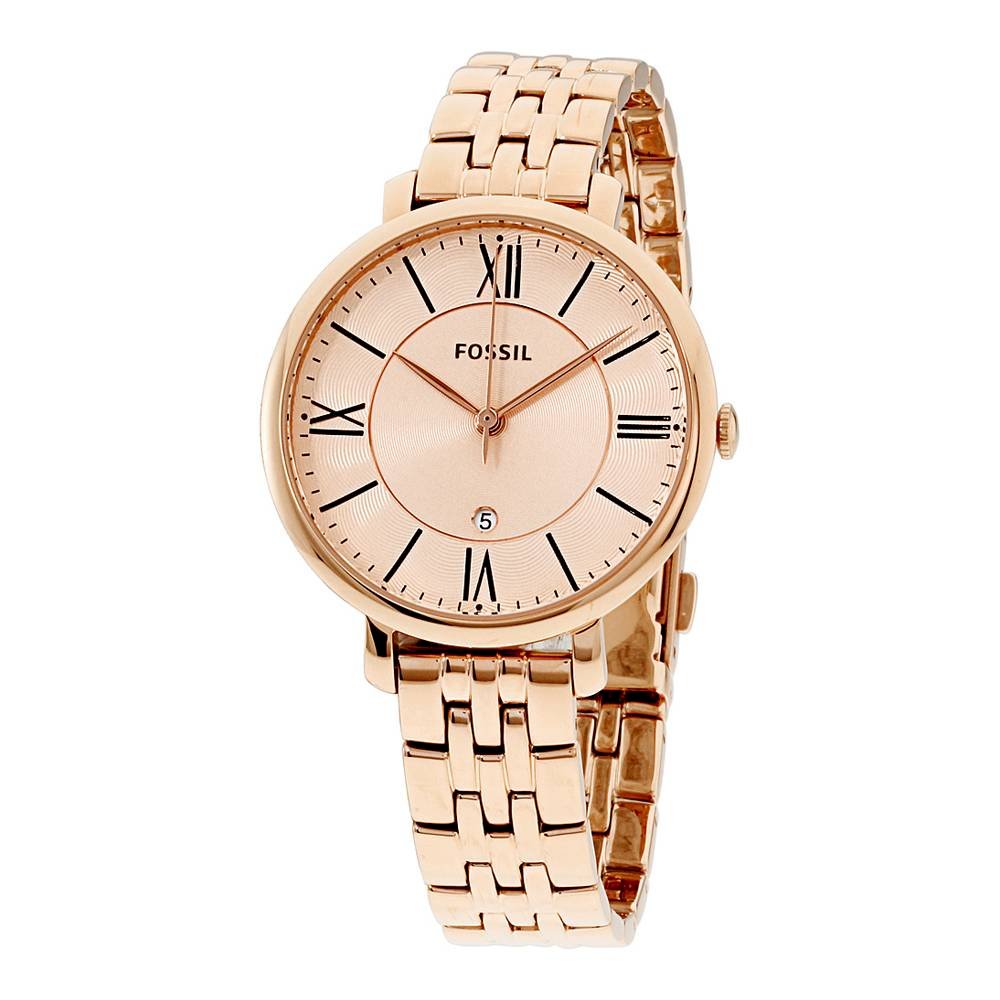  Shop Authentic Fossil Jacqueline Rose Gold Dial Rose Gold Steel Strap Watch for Women - ES3435 - Luxxuri