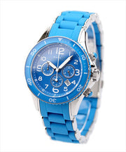  Shop Authentic Marc Jacobs Rock Chronograph Blue Dial Blue Silicone Strap Watch for Women - MBM2575 - Luxxuri