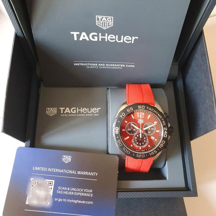  Shop Authentic Tag Heuer Formula 1 Chronograph Red Dial Red Rubber Strap Watch for Men - CAZ101AN.FT8055 - Luxxuri