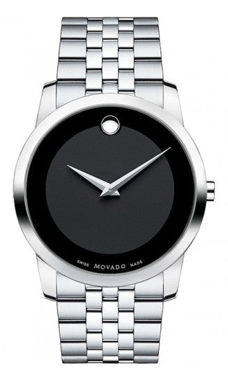  Shop Authentic Movado Museum Classic Black Dial Silver Steel Strap Watch For Men - 606504 - Luxxuri