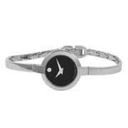  Shop Authentic Movado Bela Black Dial Silver Steel Strap Watch For Women - 0606595 - Luxxuri